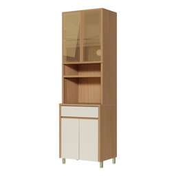 Paneleiro 4 Portas 1 Gaveta Nesher Condessa Mdf Carvalho/greige - 1