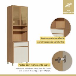 Paneleiro 4 Portas 1 Gaveta Nesher Condessa Mdf Carvalho/greige - 5