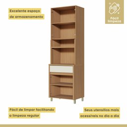 Paneleiro 4 Portas 1 Gaveta Nesher Condessa Mdf Carvalho/greige - 7