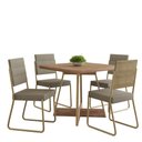 Ver imagem 2 de Conjunto Sala de Jantar 4 Cadeiras Charlotte Carraro Carvalho Dourado