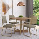 Ver imagem 1 de Conjunto Sala de Jantar 4 Cadeiras Charlotte Carraro Carvalho Dourado