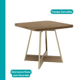 Conjunto Sala de Jantar 4 Cadeiras Charlotte Carraro Carvalho Dourado - 3