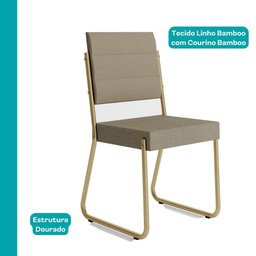 Conjunto Sala de Jantar 4 Cadeiras Charlotte Carraro Carvalho Dourado - 6