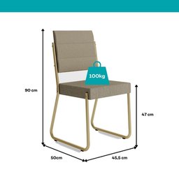 Conjunto Sala de Jantar 4 Cadeiras Charlotte Carraro Carvalho Dourado - 8