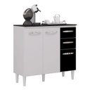 Ver imagem 2 de Balcão de Cozinha Ambiente Isadora Branco Preto - Poquema