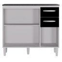 Ver imagem 3 de Balcão de Cozinha Ambiente Isadora Branco Preto - Poquema