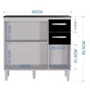 Ver imagem 4 de Balcão de Cozinha Ambiente Isadora Branco Preto - Poquema