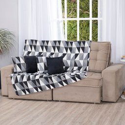 Xale de Jacquard Manta de Sofá Poltrona Cama 2,20m X 1,50m:losango Preto - 3
