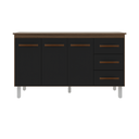 Ver imagem 1 de Kit Balcão Gabinete 138cm Carina Savana/preto com Tampo 140cm Savana