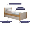 Ver imagem 3 de Bicama Infantil Solteiro 100% Mdf Bibox Cama Auxiliar Com Rodizio Uli Nature/off White