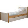 Bicama Infantil Solteiro 100% Mdf Bibox Cama Auxiliar Com Rodizio Uli Nature/off White - 2