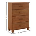 Ver imagem 3 de Comoda 4 Gavetas 79 Cm Madeira Macica Taeda 1138c Castanho Festra