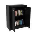 Ver imagem 7 de Kit para Escritorio com Mesa em L Estante Balcao Gaveteiro 2 Portas 3 Gavetas MDP Preto Tecno Mobili