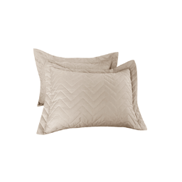 Par de Capa Porta Travesseiro Matelado Microfibra com Abas Cama Posta:bege - 2