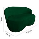 Ver imagem 5 de Kit Namoradeira + 2 Poltronas Decorativa Beatriz Orgânica Bouclé Verde