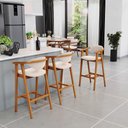 Ver imagem 2 de Kit 02 Banquetas Alta para Cozinha Bancada Bar Sala de Jantar Fixa Cecília L02 Suede Bege - Lyam