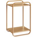 Ver imagem 2 de Mesa Lateral para Sala de Estar 40cm Orgânica Industrial Alek A03 Hanover Dourado - Lyam Decor