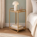 Ver imagem 4 de Mesa Lateral para Sala de Estar 40cm Orgânica Industrial Alek A03 Hanover Dourado - Lyam Decor