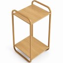 Ver mais imagens de Mesa Lateral para Sala de Estar 40cm Orgânica Industrial Alek A03 Hanover Dourado - Lyam Decor