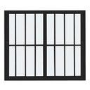 Ver imagem 2 de Janela 2 Folhas de Correr com Grade Alumínio Preto 100x100 Linha 25
