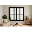 Ver imagem 3 de Janela 2 Folhas de Correr com Grade Alumínio Preto 100x100 Linha 25