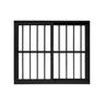 Janela 2 Folhas de Correr com Grade Alumínio Preto 100x100 Linha 25 - 1