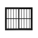 Ver imagem 1 de Janela 2 Folhas de Correr com Grade Alumínio Preto 100x100 Linha 25