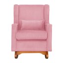 Ver imagem 3 de Kit Poltrona e Puff Aurora Balanço Suede Rosa - Fm