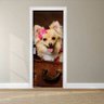 Adesivo para Porta Cachorro com Lacinho Pink - G 90x210 cm - 1