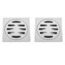 Ver imagem 1 de Ralo Inox 10x10 Kit 2 Unidades Anti Odor Anti Inseto Lavabo Banheiro Resistente Grande Escoamento Co