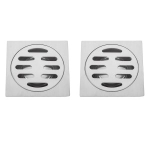 Ralo Inox 10x10 Kit 2 Unidades Anti Odor Anti Inseto Lavabo Banheiro Resistente Grande Escoamento Co