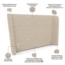 Ver mais imagens de Cabeceira Cama Box King 195cm Nilo P05 Linho Bege Escuro - Lyam Decor