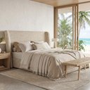 Ver imagem 6 de Cabeceira Cama Box King 195cm Nilo P05 Linho Bege Escuro - Lyam Decor