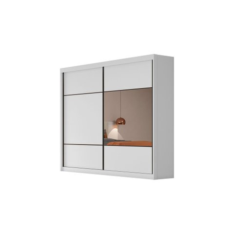 Guarda Roupa Brusque com Espelho 8 Gavetas Nh Rei de Casa Neve