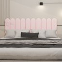 Ver imagem 2 de Cabeceira King Size Design Nuvem 45cm 10 Placas em Suede:rosa Bebe