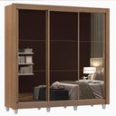 Ver imagem 2 de Guarda-Roupa Casal Madesa Mônaco 3 Portas de Correr de Espelho com Pés Rustic Cor:Rustic