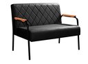 Ver imagem 1 de Sofá Namoradeira Ludmilla 2 Lugares Decoração, Sala, Recepção- Veludo Preto
