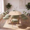 Ver imagem 1 de Cadeira Sala de Jantar Margara Kit 8 Base Aço Dourado Bouclê D03 - D'Rossi