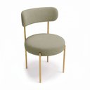Ver imagem 5 de Cadeira Sala de Jantar Margara Kit 8 Base Aço Dourado Bouclê D03 - D'Rossi
