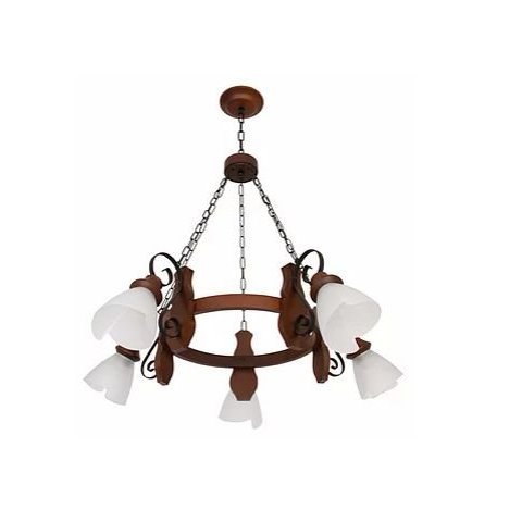 Lustre Country 945e Luminária Rústica 5 Lâmpadas Luminárias Müller