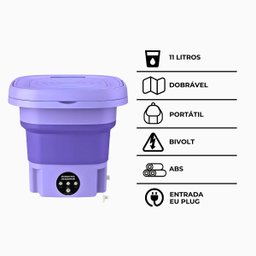 Mini Lavadora Portátil P/ Roupas Delicadas e Bebês Viagem Cor:roxo - 6