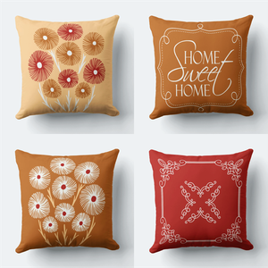 Kit 4 Capas de Almofadas Decorativas Terracota 45x45cm C/zíper