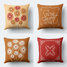 Kit 4 Capas de Almofadas Decorativas Terracota 45x45cm C/zíper - 4
