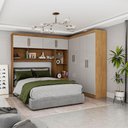 Ver imagem 1 de Guarda Roupa Casal Modulado 4 Portas Hercules 4 Portas 4 Gavetas Cinamomo com Off White