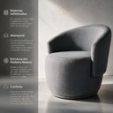 Ver imagem 4 de Poltrona Orgânica Decorativa Capri Linho Suave Design Redondo Luxo Leitura Sala Quarto Recepção Hall