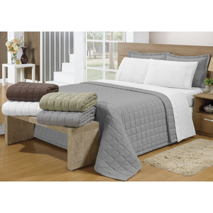 Cobre Leito Soft Casal 3pçs:cinza