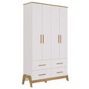 Ver imagem 1 de Armario 4 Portas Lisas Guti - Moveis Peroba Amendoa/branco