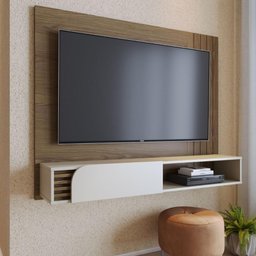 "home Suspenso Lucena para Tv 60 Polegadas Amendoa Off White - 1