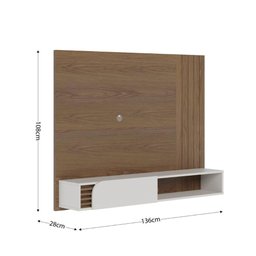 "home Suspenso Lucena para Tv 60 Polegadas Amendoa Off White - 3