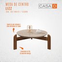 Ver imagem 5 de Mesa de Centro Circular para Sala de Estar Luna Off-white/cedro